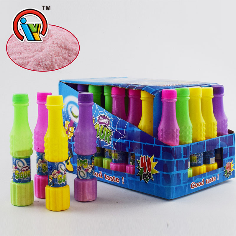 fruity sour powder candy in bottle